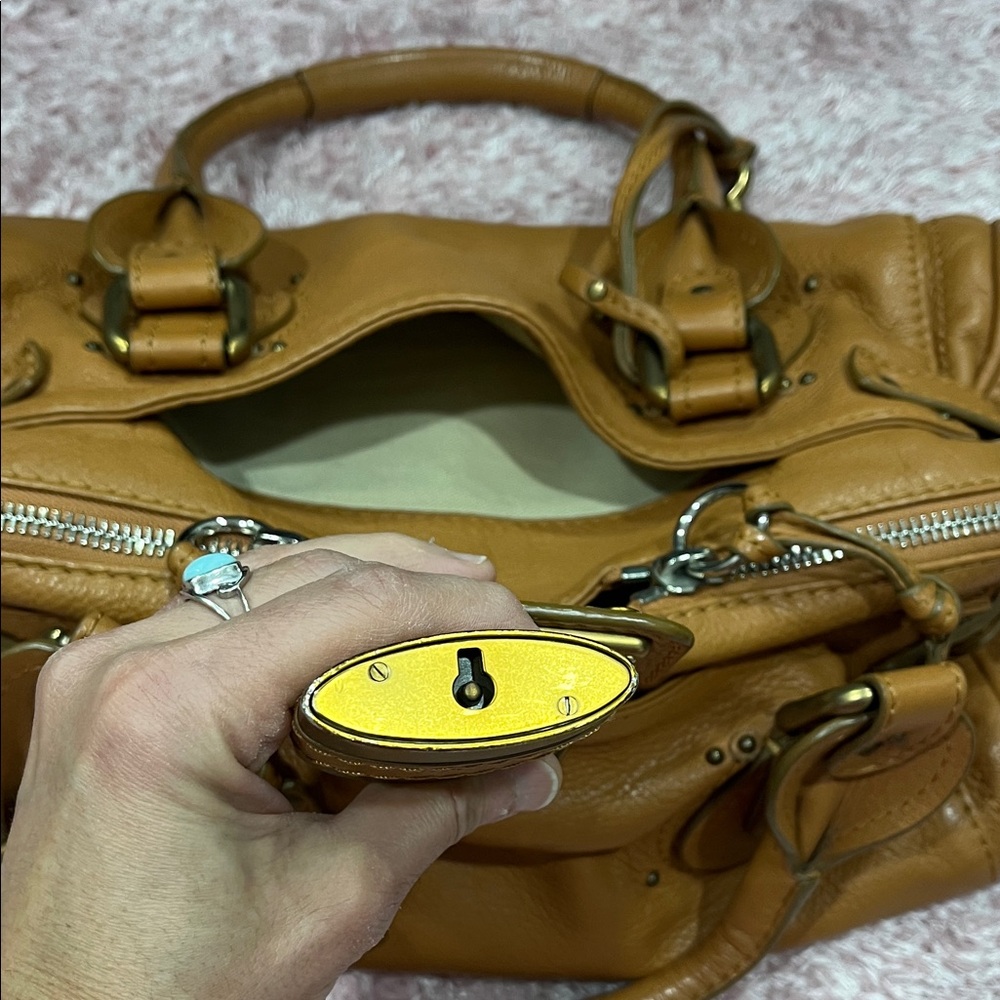 Chloe Paddington Lock Tan Leather Handbag - Picture 6 of 11